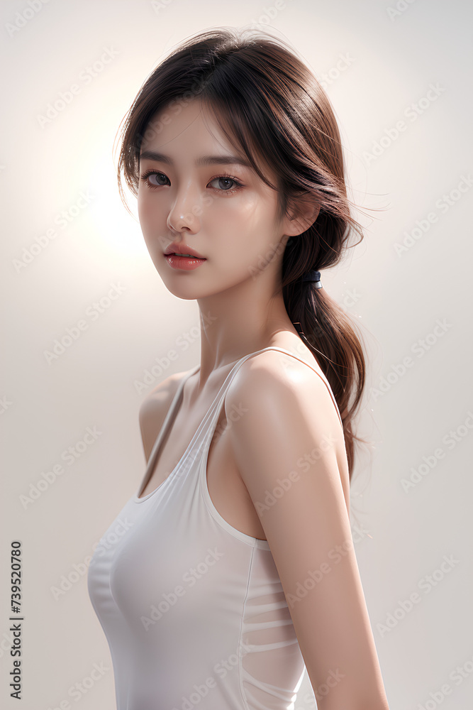Gorgeous Asian Young Female Model - Fashion or Cosmetics Model - Surreal Beauty with Perfect Fine Features - Beautiful Smooth Hair Gorgeous Asian Young Female Model - Fashion or Cosmetics Model - Surreal Beauty with Perfect Fine Features - Beautiful Smooth Hair