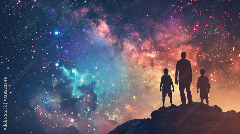 A family visit to a science center or planetarium, where parents and children explore the wonders of the universe and learn about space exploration, love, respect, tolerance, educa