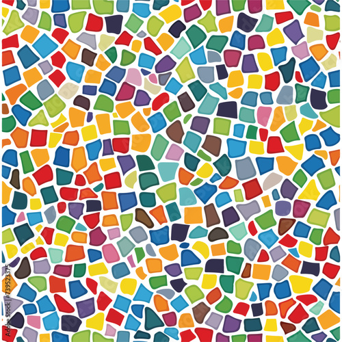 Mosaic seamless pattern isolated White background
