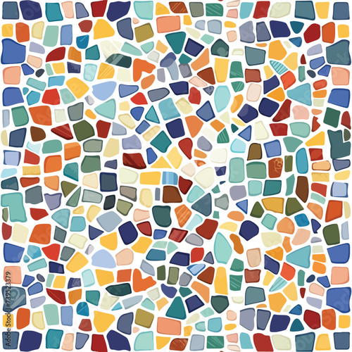 Mosaic seamless pattern isolated White background
