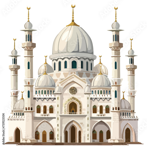 Mosque illustration vector for moeslim isolated W