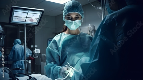 Surgeon doctor adult woman in a hospital - Ai generated