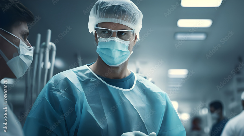 Surgeon doctor adult man in a hospital - Ai generated Surgeon doctor adult man in a hospital - Ai generated