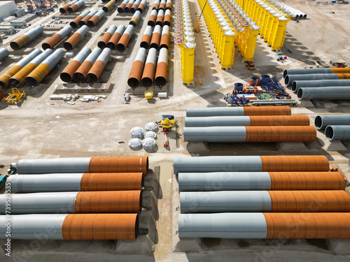 Manufacturing steel foundations of windturbines photo