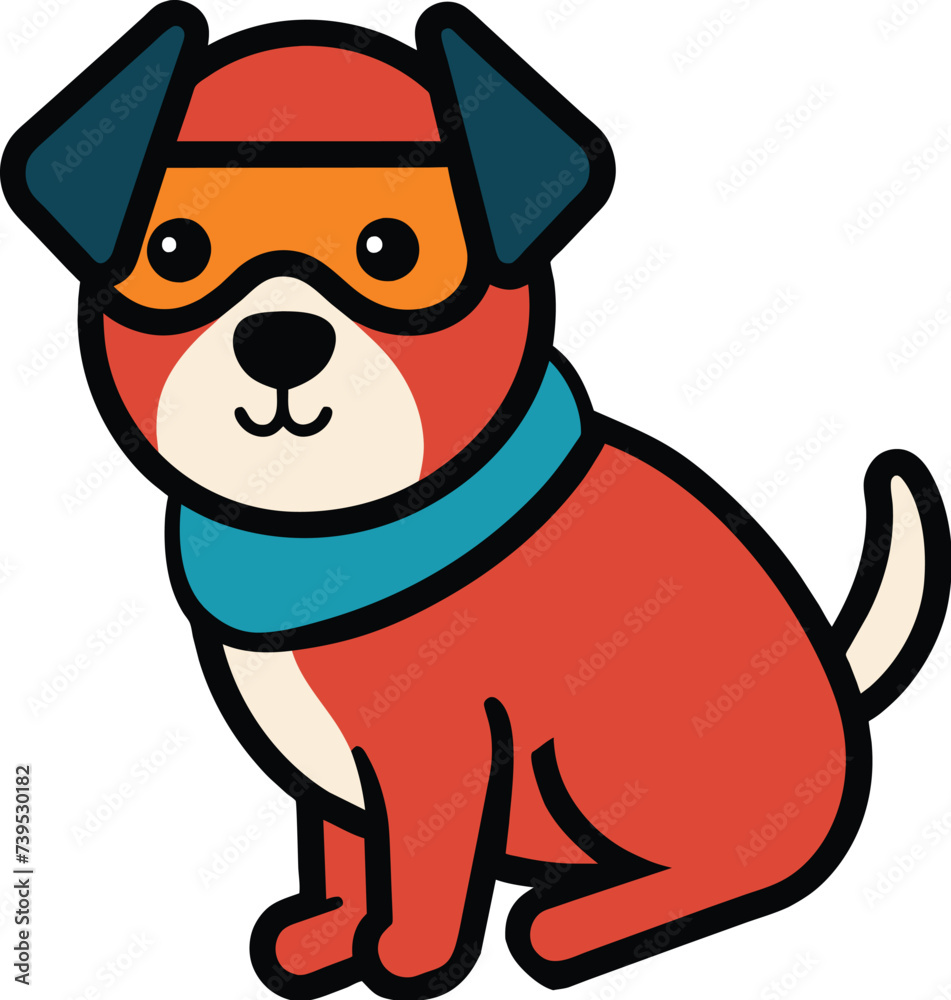 Fototapeta premium cute little dog with ski mask 