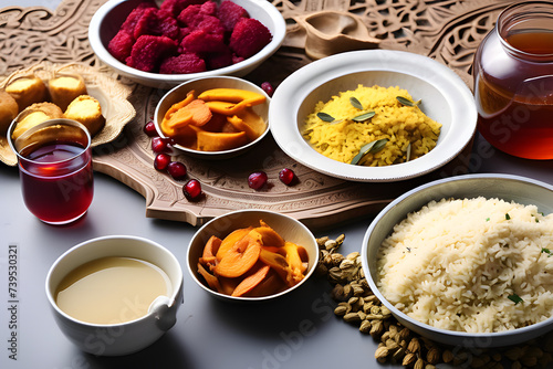 Traditional meal for iftar in time of ramadan