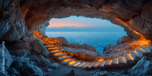 Drezmia and mysterious caves, like a gate into the underground world, full of mysteries and secret