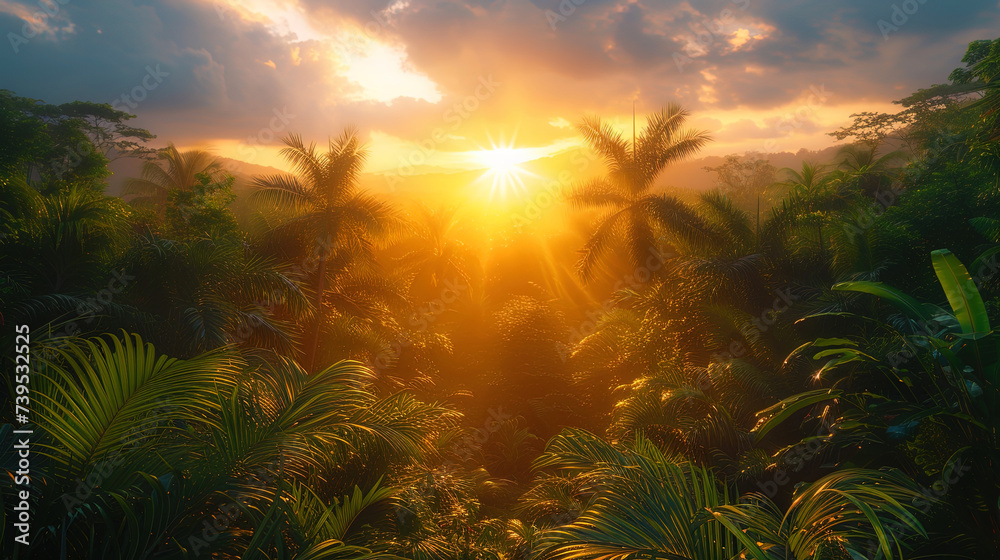 Exotic sounds and noises of the jungle, filling the air with melodies of na Exotic sounds and noises of the jungle, filling the air with melodies of na