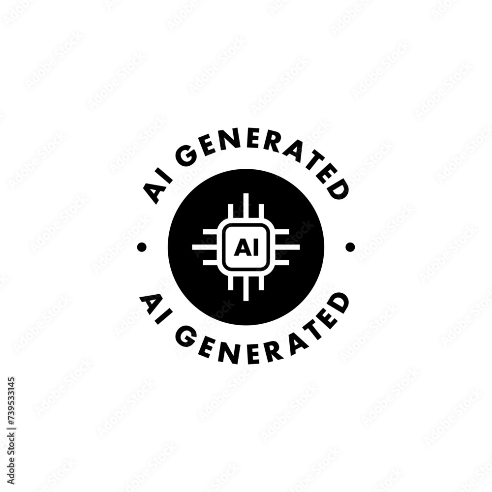 Ai generated sign, sticker, label. Ai generated icon. Artificial intelligence generated. Vector emblem Ai generated sign, sticker, label. Ai generated icon. Artificial intelligence generated. Vector emblem