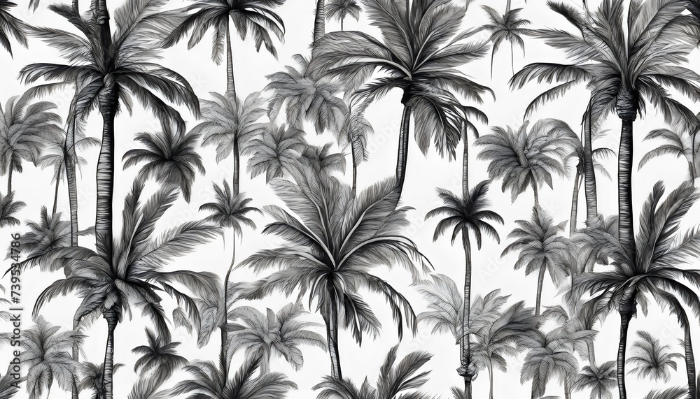 Monochrome Palm Tree Pattern