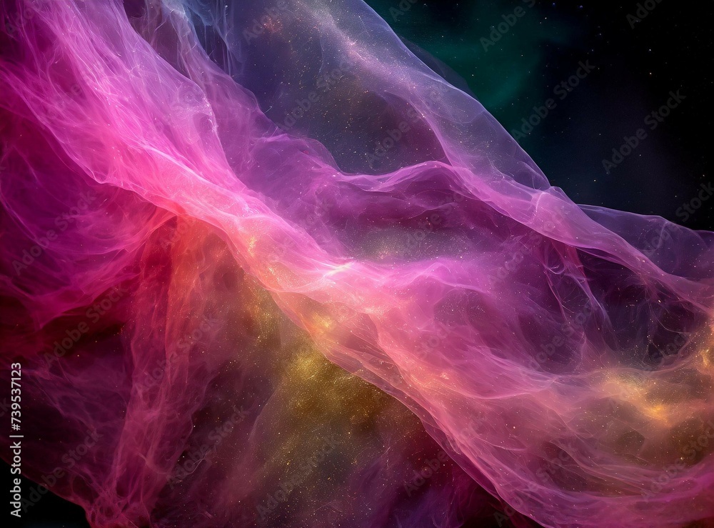 Dreamy space background, delicate pink nebula.
