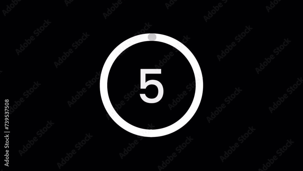 10 seconds Countdown timer with progress circle for ten seconds transparent background