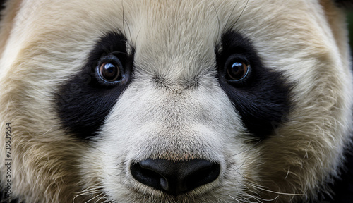 Panda face close up. Generative AI