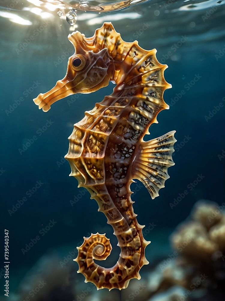 A seahorse in its natural environment