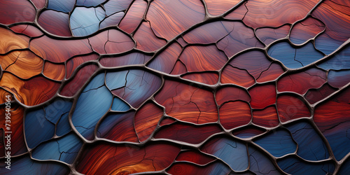 Thin and elegant veins on Puert wood, like stained glass windows in the cathedrals of nature photo