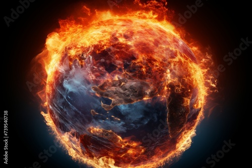 title. global warming concept - earth with animated heat waves and el nino impact © sorin