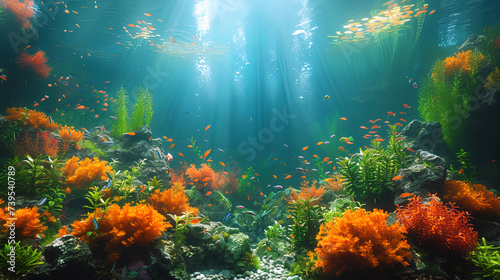 Underwater reefs, multi colored and diverse, like an underwater garden. © JVLMediaUHD