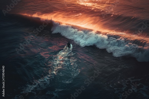 waves crashing on rocks in sunset