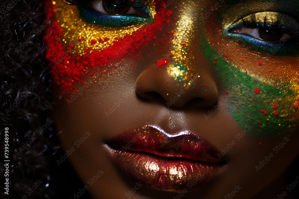 Artistic African-Inspired Makeup Close-up