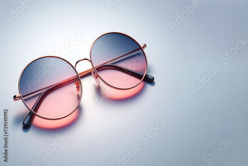 Glasses lying on a clean background. Space for text.