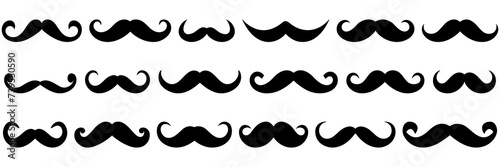 Mustache father silhouettes set, large pack of vector silhouette design, isolated white background