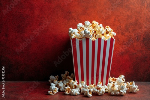 Seductive Popcorn: Beauty on a Red Background
