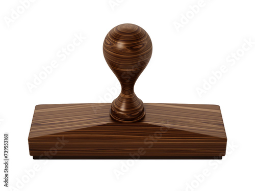Canvastavla Wooden stamp isolated on transparent background. 3D illustration