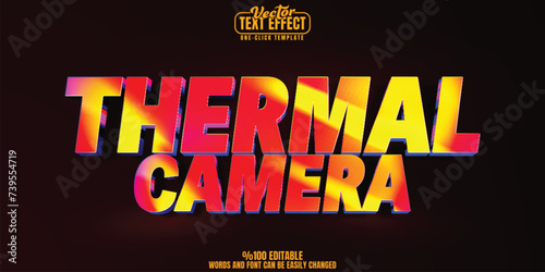 Thermal editable text effect, customizable camera and heat 3D font style