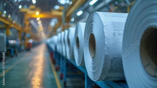 Wallpaper Mural Newspaper printing rolls of paper inside a warehouse. Torontodigital.ca