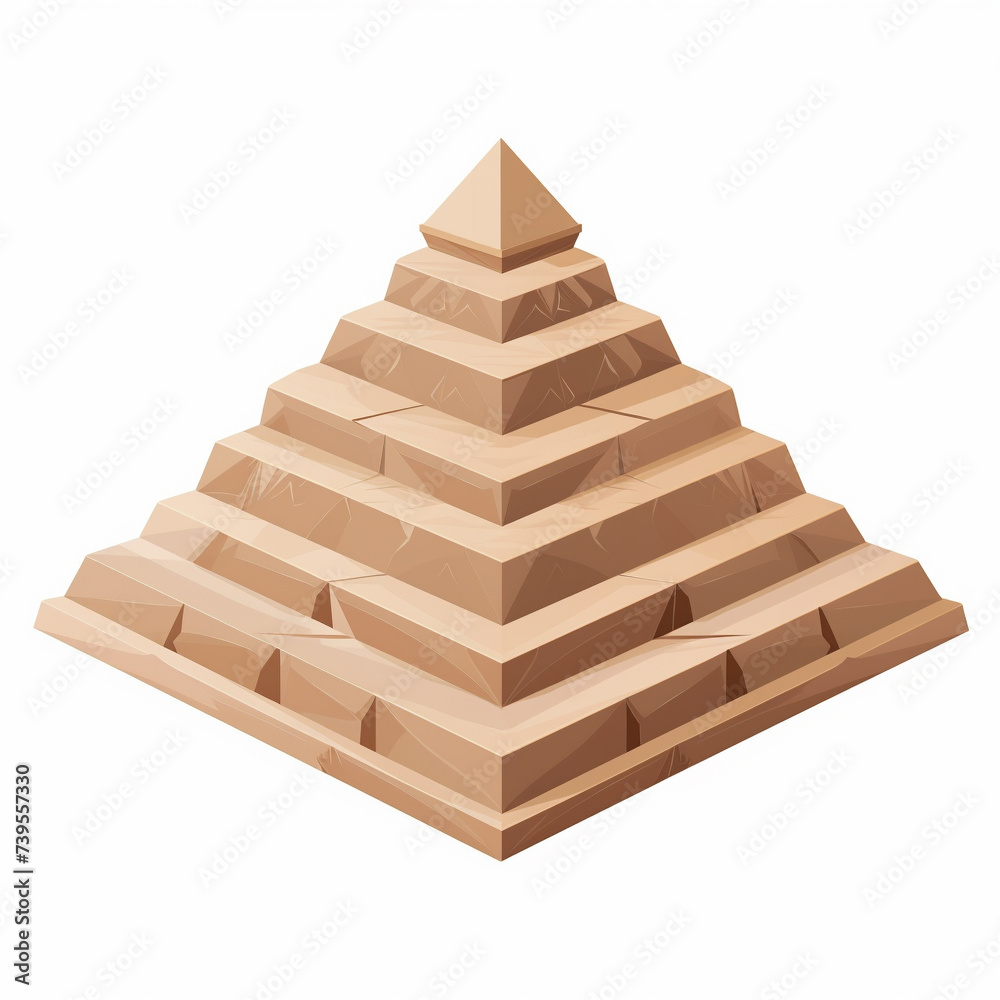 pyramid of bricks isolated