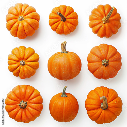 set of pumpkins