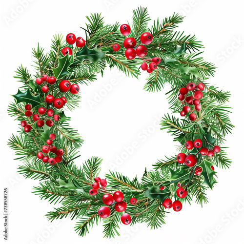 christmas wreath isolated