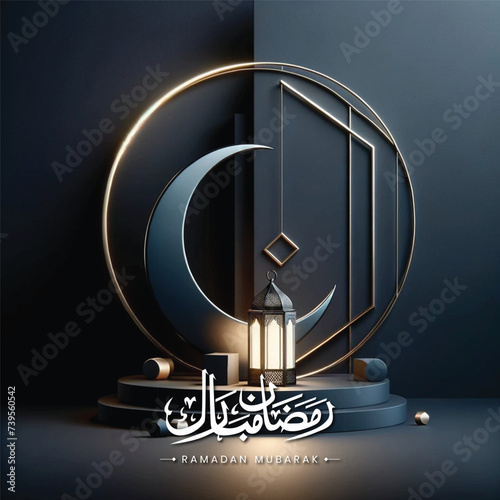 Free luxury vector realistic greeting ramadan kareem mubarak arabic ramazan banner post calligraphy design image