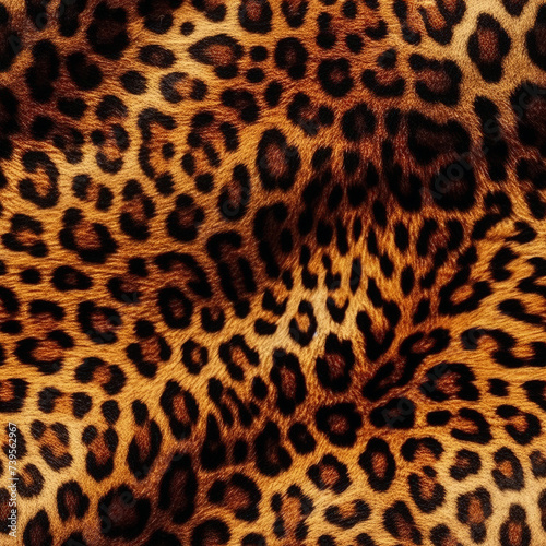 Leopard fur texture seamless pattern background. Generative ai