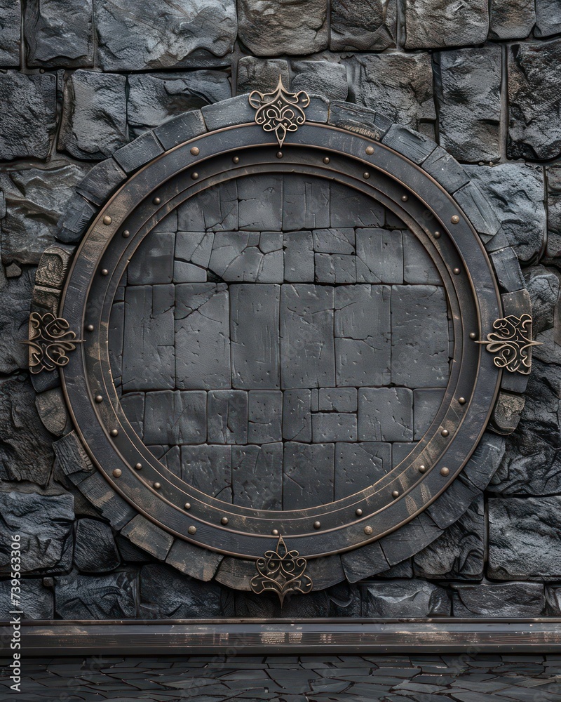 Medieval background medieval design circular frame