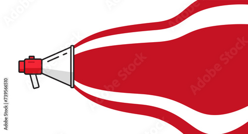 Advertisement banner with copy space. Hand holding megaphone.