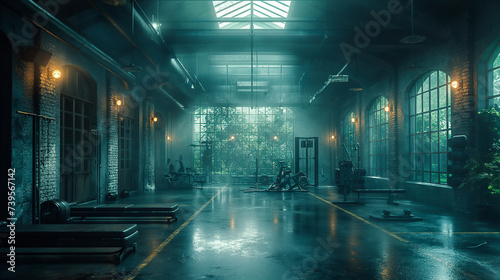 Old abandoned gym photo