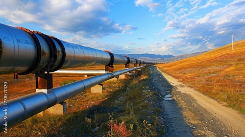 Pipeline Running Alongside Dirt Road