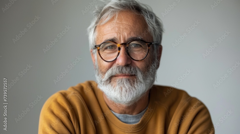 Older Man With Glasses and Beard Older Man With Glasses and Beard