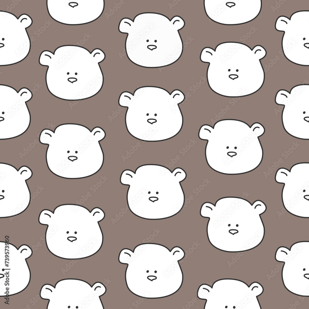 Seamless pattern of cute bear cubs in cartoon style. Seamless pattern of cute bear cubs in cartoon style.
