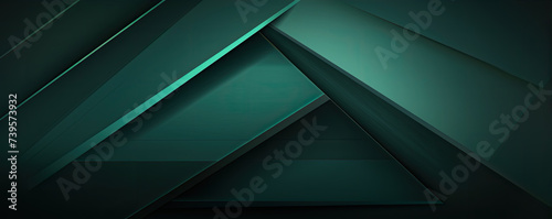 Dark green abstract in wide banner shape. polygon elegant or frame background. copy space for text.