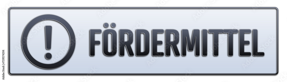 Foerdermittel. Ein weiss grauer Banner mit Schwarzem Text. Foerdermittel. Ein weiss grauer Banner mit Schwarzem Text.