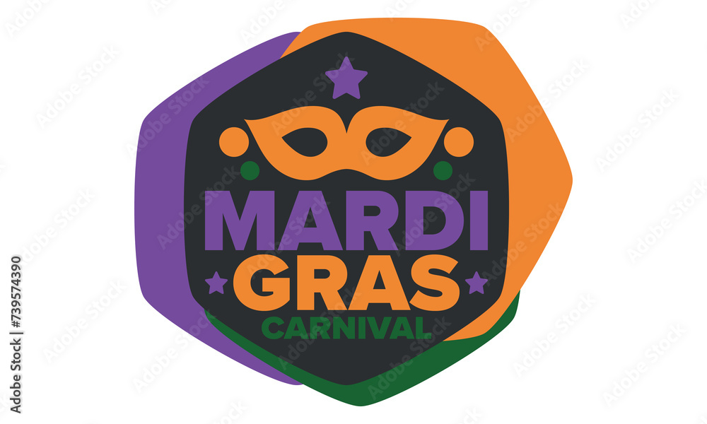 Mardi Gras Carnival in New Orleans. Fat Tuesday. Traditional holiday, celebration annual. Folk festival, costume masquerade, fun party. Carnival mask. Poster, card, banner and background. Vector Mardi Gras Carnival in New Orleans. Fat Tuesday. Traditional holiday, celebration annual. Folk festival, costume masquerade, fun party. Carnival mask. Poster, card, banner and background. Vector