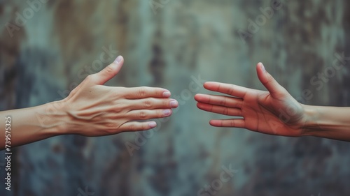 Two hands reaching towards each other © Татьяна Макарова