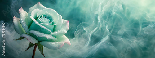 Makro kwiat róża. abstrakcyjny pastelowy dym. Puste miejsce