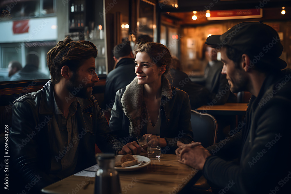 People sitting at a bar having a drink, people sitting at a bar drinking some drinks