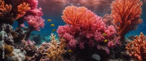 Vibrant Coral Reef Underwater  a kaleidoscope of marine life and colorful corals