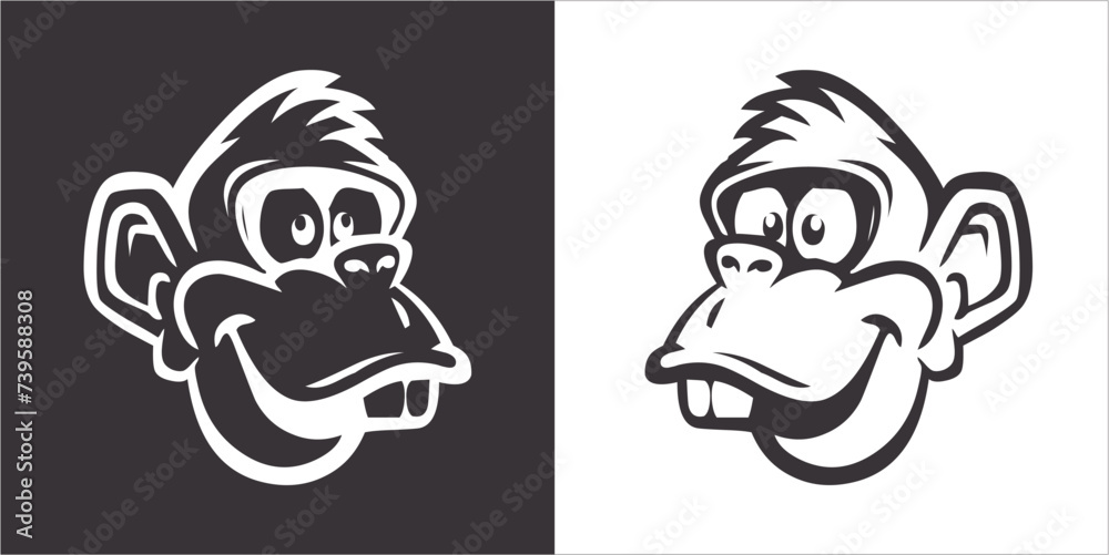 Obraz premium Illustration vector graphics of face monkey icon