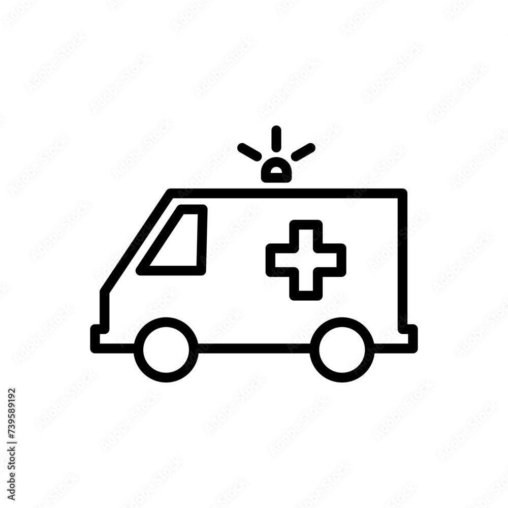Ambulance icon vector. ambulance truck icon vector. ambulance car