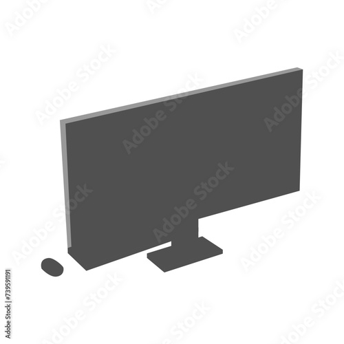 後ろから見たPCモニター